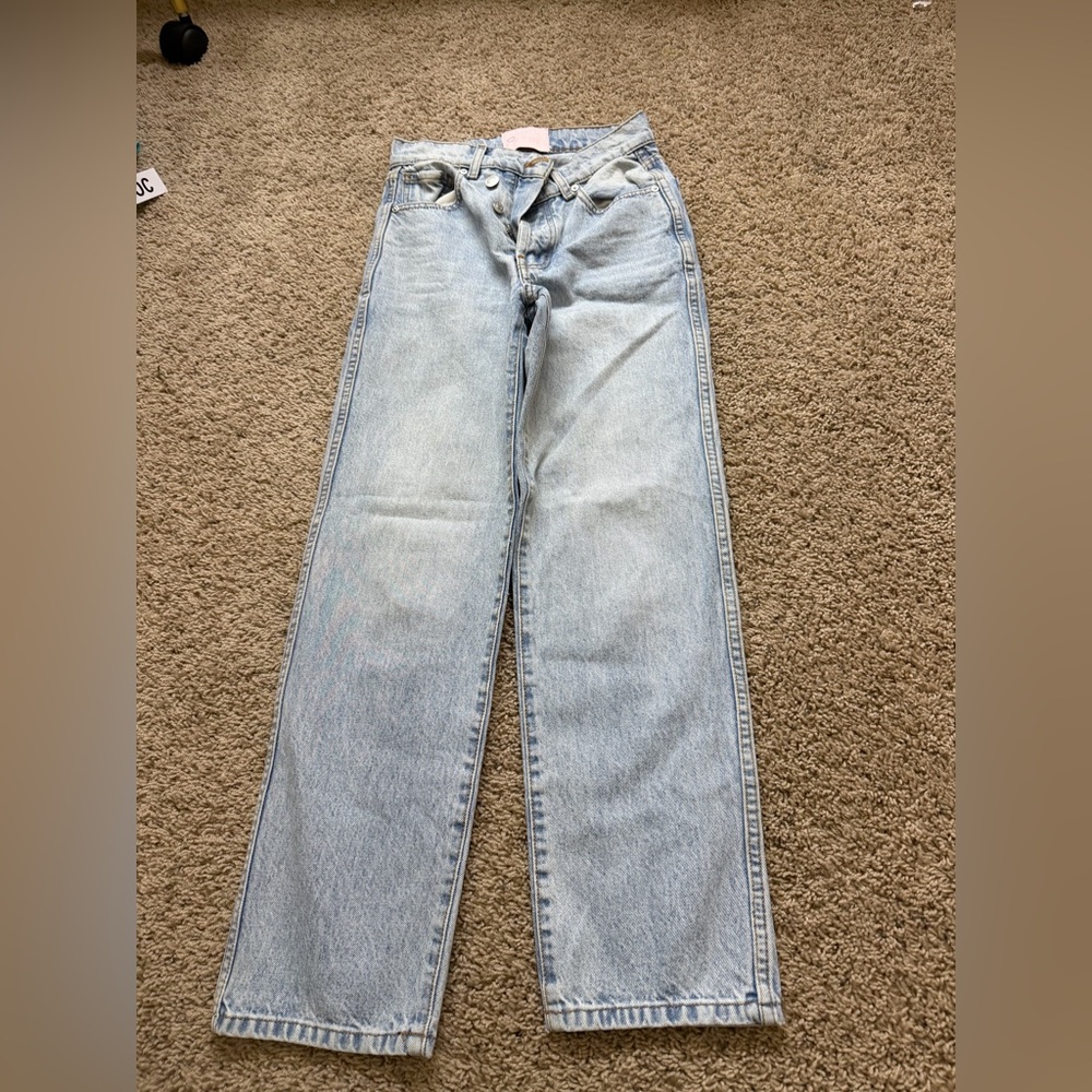 REVICE Light Wash Straight Leg Jeans